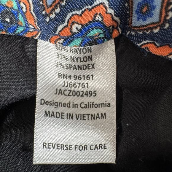 BeBop Cropped Pants Sz 11 Boho Chic Retro 70s Groovy Medallions Parisian Office - Picture 10 of 14